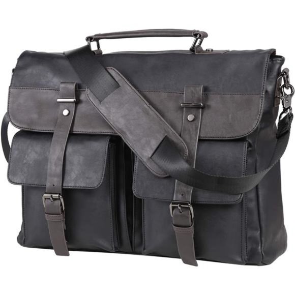 Leather Messenger Bag for Men 17.3 